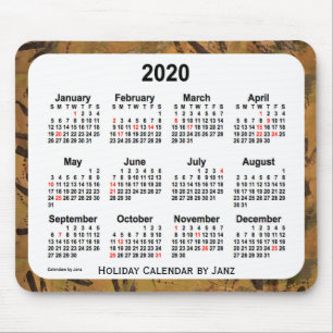 2020 Orange Holiday Art Kalender von Janz Mouse Pa Mousepad