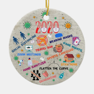 2020 Pandemie Weihnachten Keramik Ornament