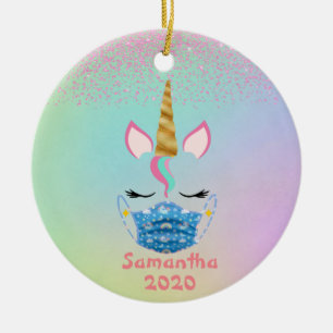 2020 Personalisierte Einhornmaske Keramik Ornament