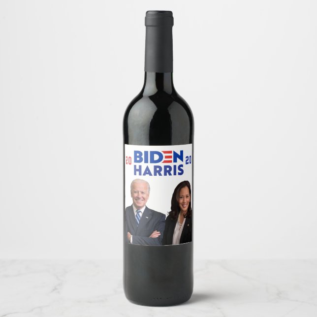 2020 Präsident Joe Biden Kamala Harris Weinetikett (Vorderseite)