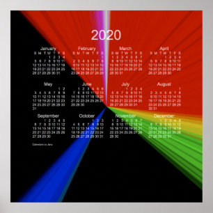 2020 Primary Point Wandkalender von Janz Print Poster