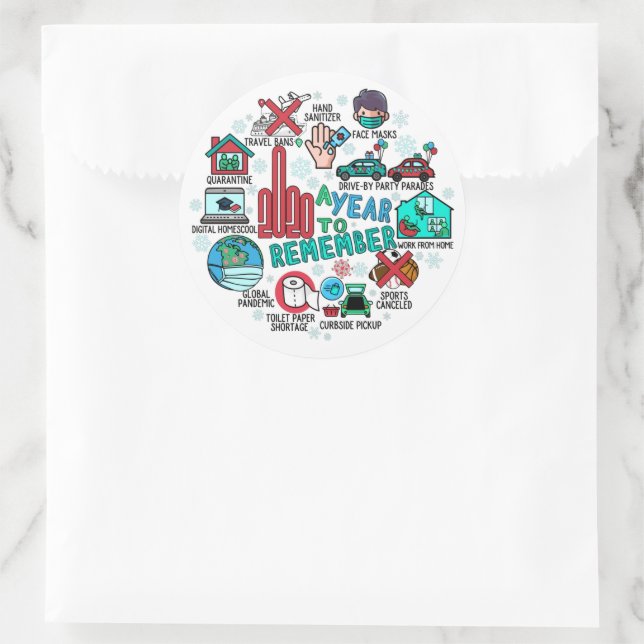 2020 pro Jahr zur Erinnerung an die Runde Highligh Runder Aufkleber (Tasche)