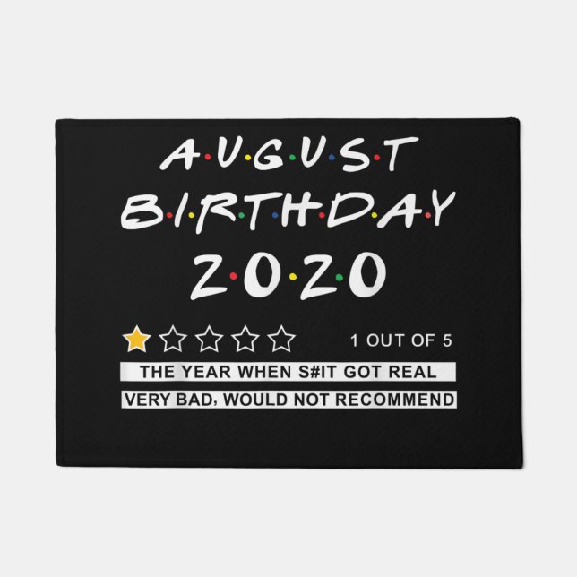2020 Review August Birthday Sehr schlecht Fußmatte (Vorderseite)
