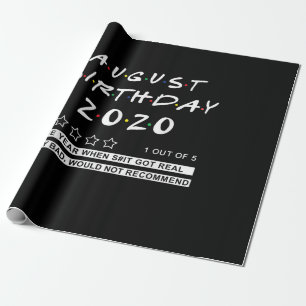 2020 Review August Birthday Sehr schlecht Geschenkpapier