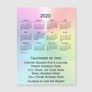 2020 Shimmer Business Calendar von Janz 4x5 Magnet
