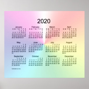 2020 Shimmer Wall Calendar von Janz Print Poster
