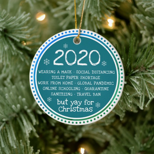 2020 Sind zum Kotzen, aber zu Weihnachten Aquamari Keramik Ornament (Baum)