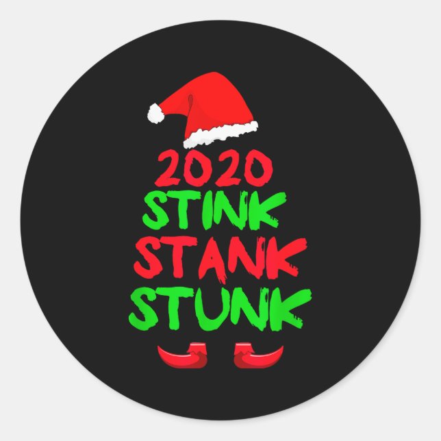 2020 Stink Stank Stunk Funny Christmas  Runder Aufkleber (Vorderseite)