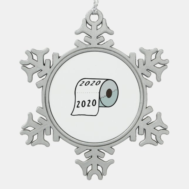 2020 Toilettenpapier Zinnwein Weihnachtsschmuck Schneeflocken Zinn-Ornament (Vorderseite)
