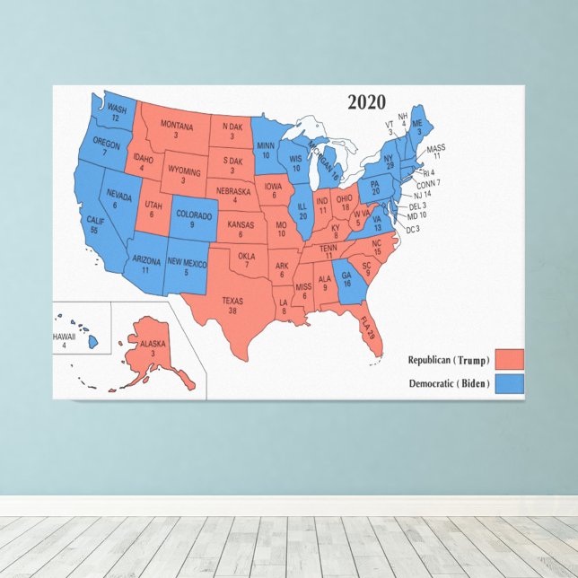 2020 Uni der US-Wahlkarte 60 x 40 Zoll Fotodruck (Von Creator hochgeladen)