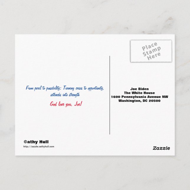 2020 Vision Vielen Dank Joe! Postkarte (Rückseite)