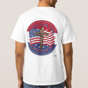 2020 Wählen Sie die rot-weiß-blaue Kreuzflagge T-Shirt