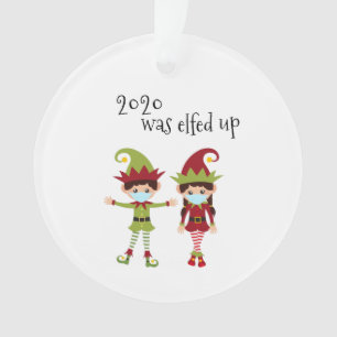 2020 War Elf-verrückt Lustige Covid-Gesichtsmaske  Ornament
