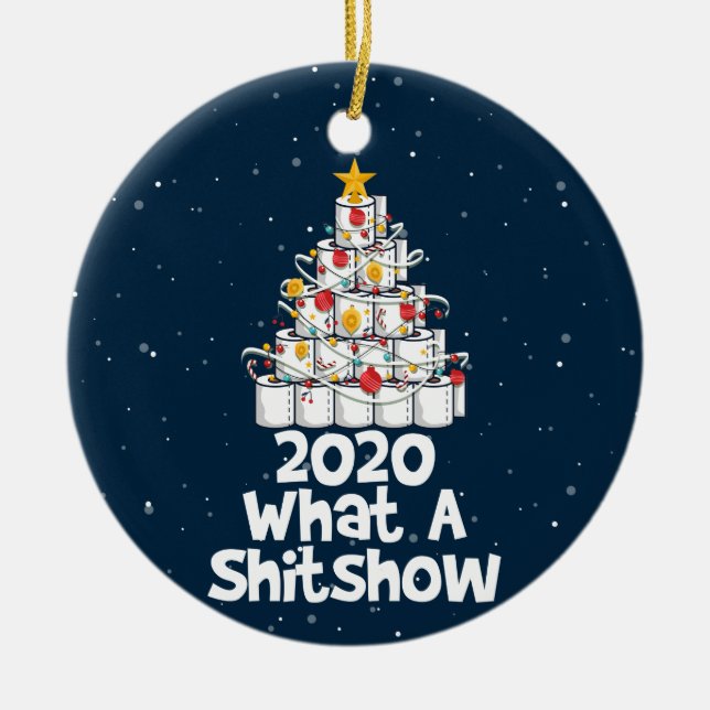 2020 Was für eine Shitshow, Toilettenpapier Keramik Ornament (Vorne)