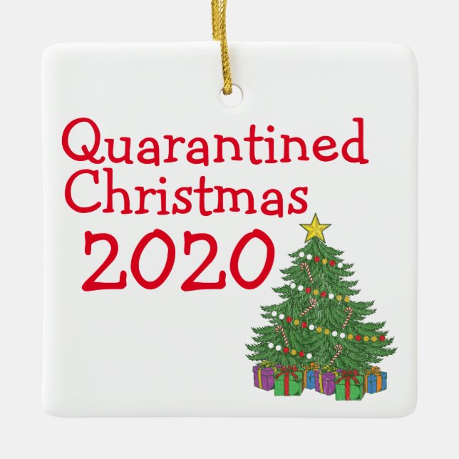 2020 Weihnachtsbaumverzierung in Quarantäne Keramikornament (Vorderseite)