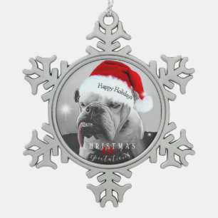 2020 Weihnachtserwartungen, Huey in Weihnachtsmann Schneeflocken Zinn-Ornament