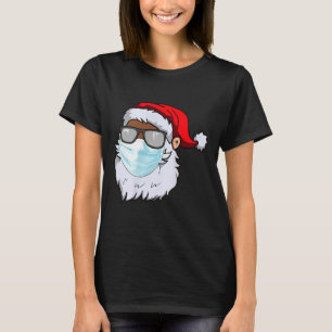 2020 Weihnachtsmann mit Gesichtsmaske Schwarz Afro T-Shirt
