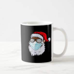 2020 Weihnachtsmann mit Gesichtsmaske schwarzer Af Kaffeetasse