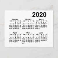 2020 White 6 Month Mini Kalender von Janz
