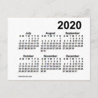 2020 White 6 Month Mini Kalender von Janz