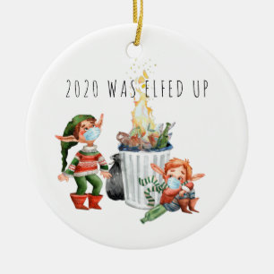 2020 wurde aufgegeben   Funny 2020 Dumpster Fire Keramik Ornament
