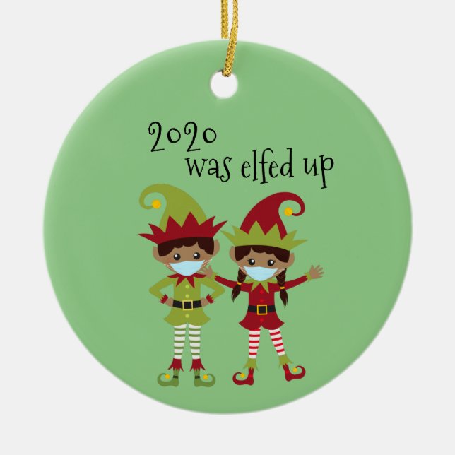 2020 wurde die ethnische Bezeichnung von Elf-Elfen Keramik Ornament (Vorne)