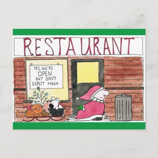 2020 Zickgy Santa in der Stadt Postkarte (Vorderseite)