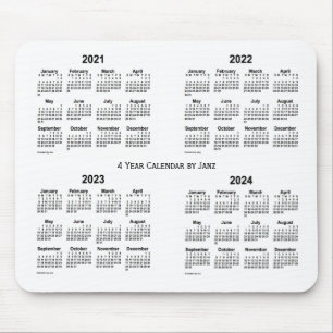 2021-2024 Weißer Vierjahreskalender von Janz Mousepad