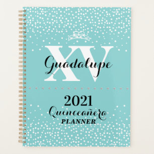 2021 Aquamarin Aqua Blue Silver Glitzer XV Quincea Planer