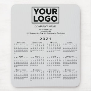 2021 Calendar Company Logo und Text auf Grau Mousepad