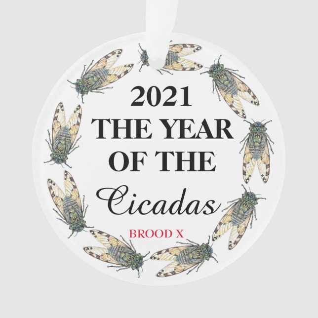 2021 DAS JAHR DER Cicadas und Brood X Ornament (Vorderseite)