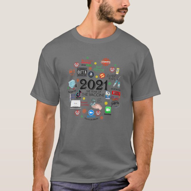 2021 Das Jahr der Impfisolierung Weihnachten 2021 T-Shirt (Vorderseite)