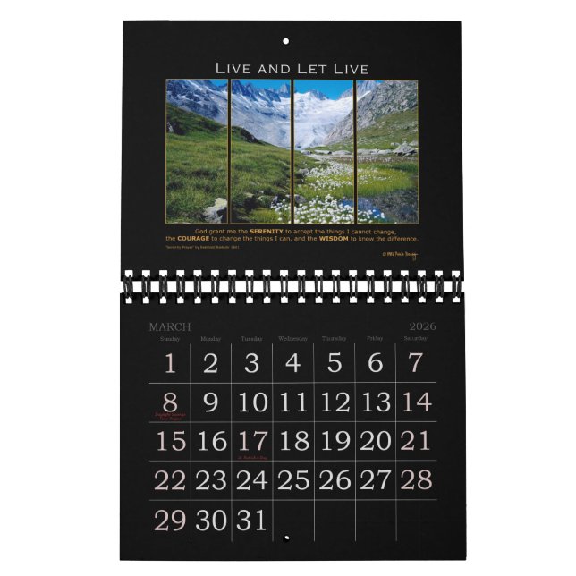 2021 Erholung des Gottesgebet Gott geben Kalender (Mär 2026)