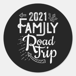 2021 Familen-Roadtrip-Urlaub Geschenk T-Shirt pass Runder Aufkleber