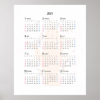 2021 Frohes neues Jahr 2021 Neues Jahr Glück 2021 Poster