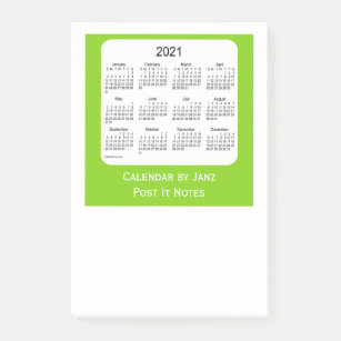 2021 Gelbe grüne Post Es notiert Kalender von Janz Post-it Klebezettel