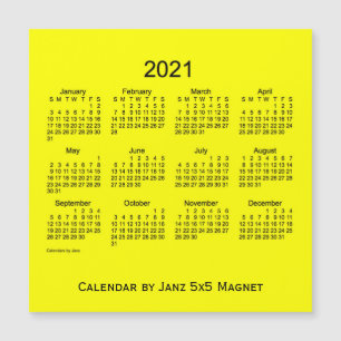 2021 Gelber Kalender von Janz 5x5 Magnet
