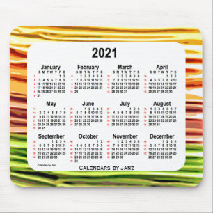 2021 Gelber Zuckerguss 52 Wochen Kalender von Janz Mousepad