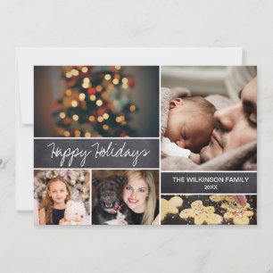 2021 Happy Holidays Foto Collage Chalkboard Feiertagskarte