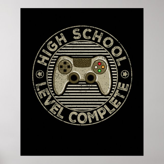 2021 High School Abschluss Gamer Abschluss Geschen Poster (Vorne)