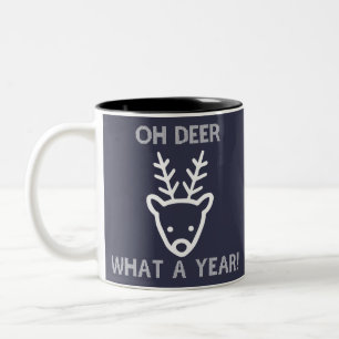 2021 Hirschkopf Oh Hirsch Was für ein Jahresende Zweifarbige Tasse