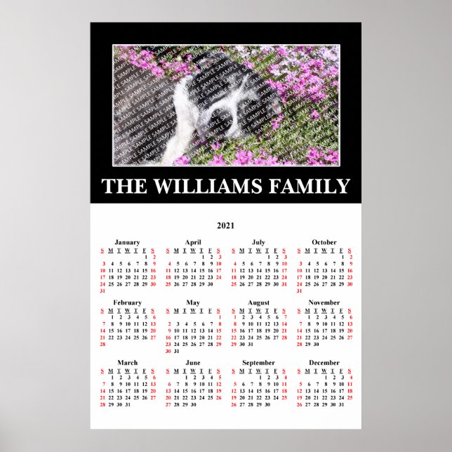 2021 Ihr Lieblings-Foto Custom Calendar Poster (Vorne)