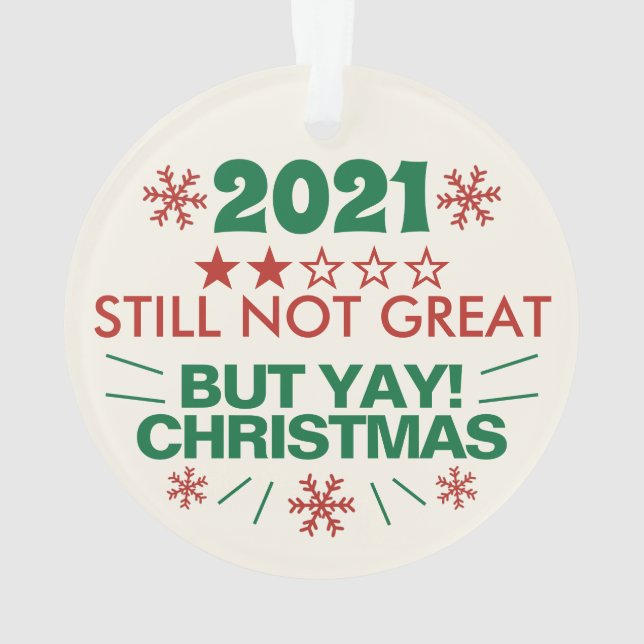 2021 immer noch nicht großartig Überprüfung Funny  Ornament (Rückseite)