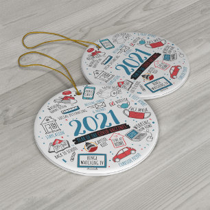 2021 Impfjahr: Weihnachten Keramik Ornament