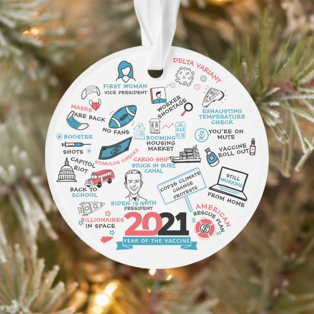 2021 Impfjahr Weihnachtsfeiertag Ornament (Baum)