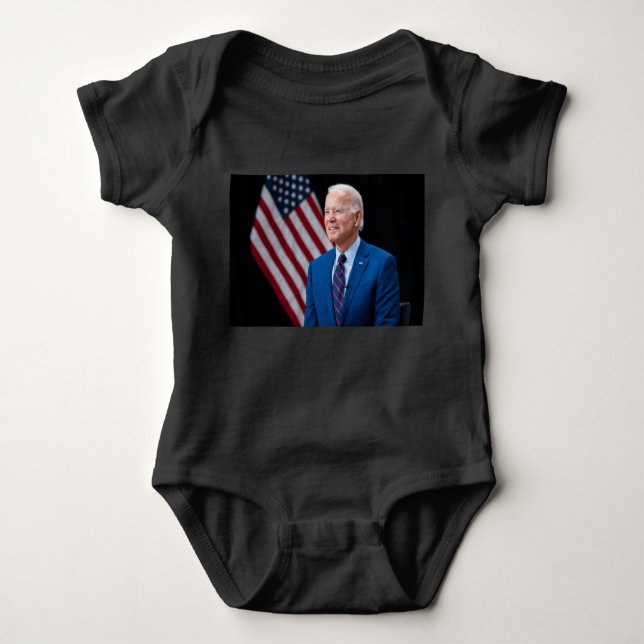 2021 Joe Biden US-Präsident Portrait Baby Strampler (Vorderseite)