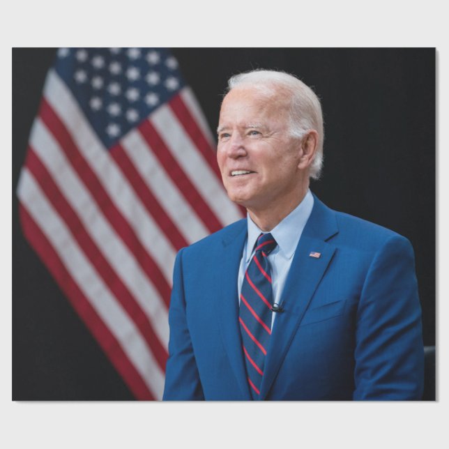 2021 Joe Biden US-Präsident Portrait Geschenkpapier (Flach)