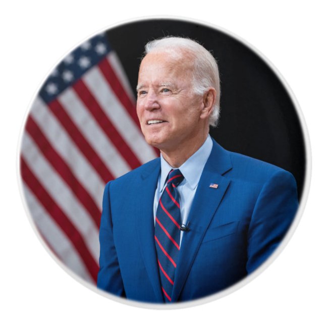 2021 Joe Biden US-Präsident Portrait Keramikknauf (Vorderseite)