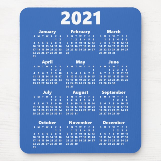 2021 Kalender Custom Color Modern Mousepad (Vorne)