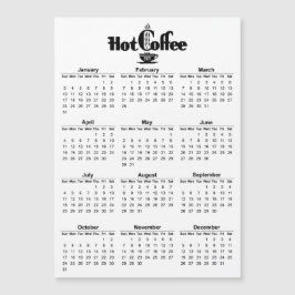 2021 Kalender Retro Hot Coffee Signage Magnetic Magnetkarte